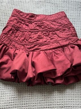 Aje balloon Ruffled Mini Skirt in Burgundy